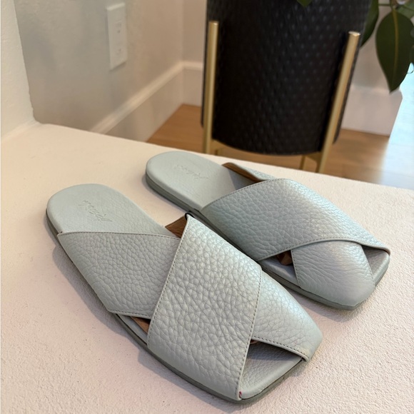 Marsell Spatola Sea Foam Green Grained Leather Sz 37 (6.5/7) Crisscross Sandals - Picture 2 of 9